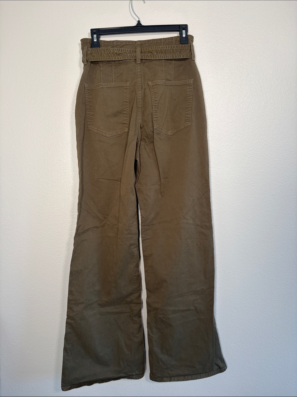 Veronica Beard Button Fly Flare Tie Waist Pants in Green - 29 / 8 - Picture 3 of 6